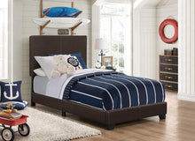 Load image into Gallery viewer, Dorian Brown Faux Leather Upholstered Twin Bed - Ego Home Furniture