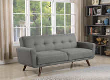 Load image into Gallery viewer, Mid-Century Modern Grey and Walnut Sofa Bed - Ego Home Furniture