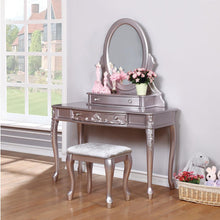 Load image into Gallery viewer, Caroline Metallic Lilac Vanity Stool - Ego Home Furniture