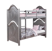 Load image into Gallery viewer, Valentine Metallic Pewter Twin-over-Twin Bunk Bed - Ego Home Furniture