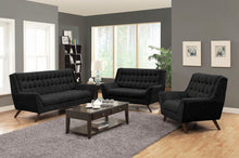 Load image into Gallery viewer, Natalia Mid-Century Modern Black Loveseat - Ego Home Furniture