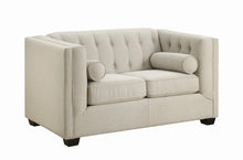 Load image into Gallery viewer, Cairns Transitional Oatmeal Tufted Back Loveseat - Ego Home Furniture