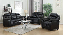 Load image into Gallery viewer, Finley Casual Black Padded Loveseat - Ego Home Furniture