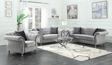 Load image into Gallery viewer, Frostine Traditional Silver Loveseat - Ego Home Furniture