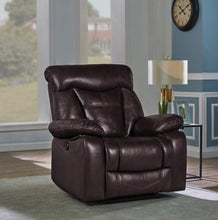 Load image into Gallery viewer, Zimmerman Dark Brown Faux Leather Power Motion Recliner - Ego Home Furniture