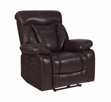 Load image into Gallery viewer, Zimmerman Dark Brown Faux Leather Power Motion Recliner - Ego Home Furniture