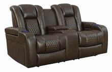 Load image into Gallery viewer, Delangelo Brown Power Motion Reclining Loveseat - Ego Home Furniture