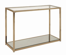 Load image into Gallery viewer, Calantha Modern Chocolate Chrome Sofa Table
