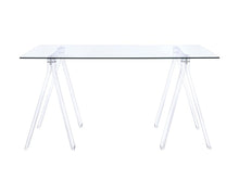 Load image into Gallery viewer, Amaturo Clear Acrylic Sawhorse Writing Desk - Ego Home Furniture