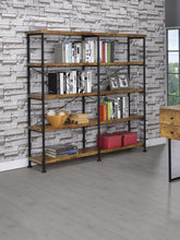 Load image into Gallery viewer, Barritt Industrial Antique Nutmeg Double-Wide Bookcase - Ego Home Furniture