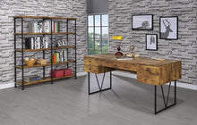 Load image into Gallery viewer, Barritt Industrial Antique Nutmeg Double-Wide Bookcase - Ego Home Furniture