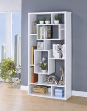 Load image into Gallery viewer, Modern White Asymmetrical Cube Bookcase
