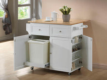 Load image into Gallery viewer, Transitional Natural Brown and White Kitchen Cart - Ego Home Furniture