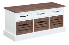 Load image into Gallery viewer, Weathered Brown and White Storage Bench - Ego Home Furniture