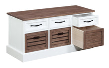 Load image into Gallery viewer, Weathered Brown and White Storage Bench - Ego Home Furniture