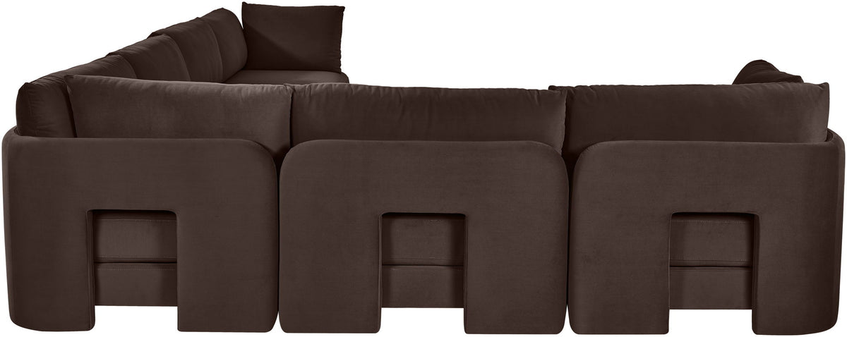 Hammond - Velvet Performance Fabric Upholstered 6 Piece Corner Sectional