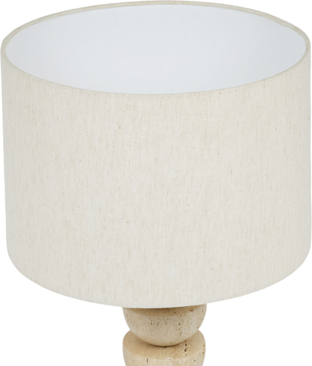 Opus - Travertine, Linen Textured Fabric And Brass Table Lamp - Travertine