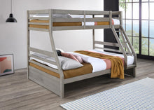 Load image into Gallery viewer, S090 - Twin / Full Bunk Bed - Light Gray

