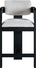 Load image into Gallery viewer, Sacha - Linen Stool With Black Base
