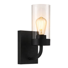 Load image into Gallery viewer, Zephyr - Single Light Sconce - Black / Clear
