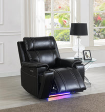 Load image into Gallery viewer, U68 - LED Power Recliner With Arms/Hidden Metal Cup Holder And Rhythmic Light Strip LED - Black
