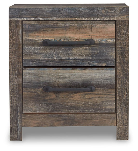 Drystan - Two Drawer Night Stand - Brown / Beige