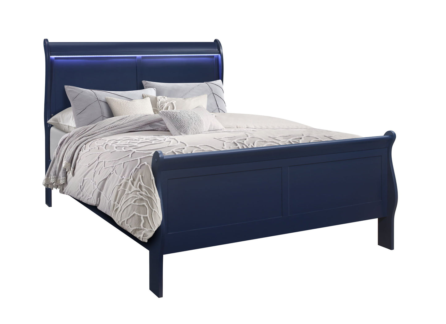 Charlie - Full Bed With LED Side Rails - Blue