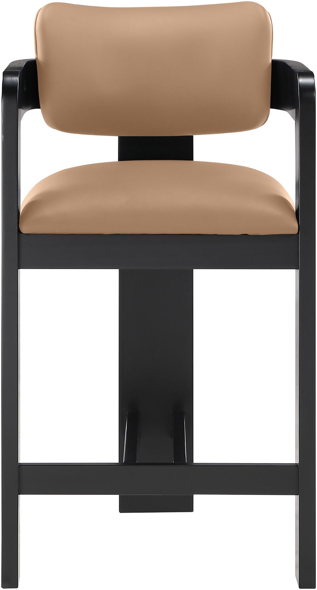 Sacha - Vegan Leather Upholstered Counter Stool With Black Base
