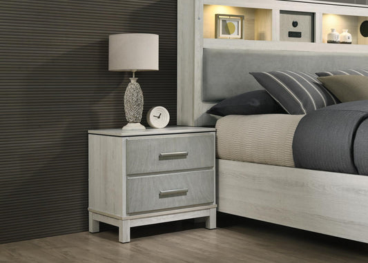 B261 - Nightstand - Light Beige / Dove Gray