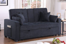Load image into Gallery viewer, Cody II - 69.5"W Woven Fabric Convertible Sleeper Loveseat with Cup Holder
