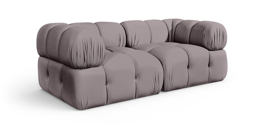 Orin - Velvet Performance Fabric Upholstered 2 Piece Modular Sofa (2 Corner Chairs)