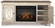 Load image into Gallery viewer, Realyn - 2 Pc. - 74" TV Stand With Electric Infrared Fireplace Insert - Chipped White
