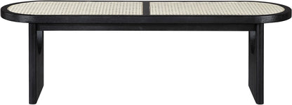 Canovia - Solid Wood And Faux Cane Bench