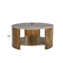 Load image into Gallery viewer, Keegan - Round Coffee Table With Shelf - Oak
