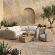 Load image into Gallery viewer, Seacrest - Olefin Water Resistant Fabric And Wicker 3 Piece Outdoor Patio Modular Sectional
