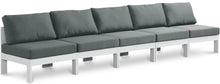 Load image into Gallery viewer, Nizuc - Outdoor Patio 5 Seat Modular Armless Sofa With White Frame
