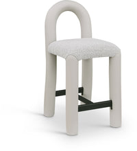 Load image into Gallery viewer, Amari - Vegan Leather and Boucle Fabric Stool
