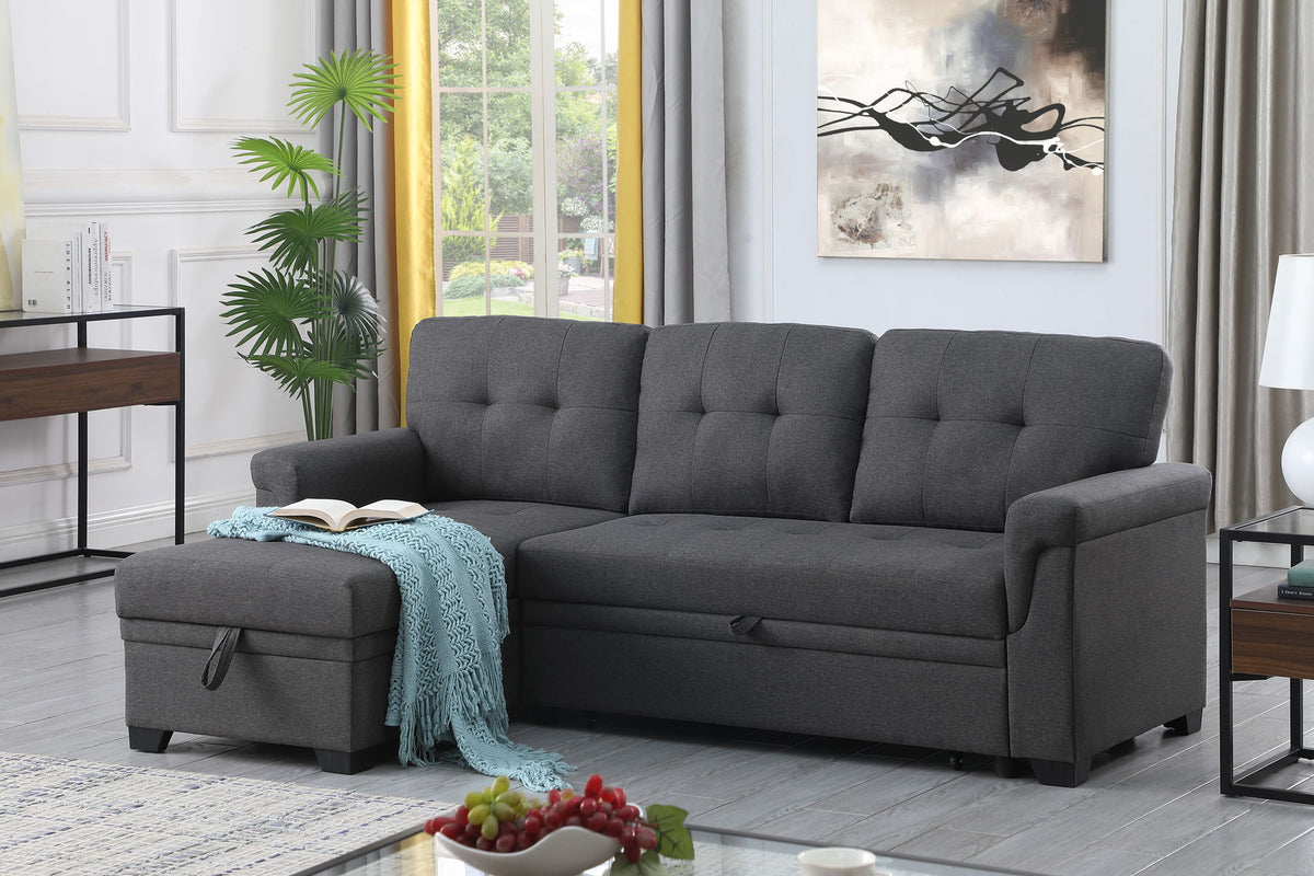 Lucca - Reversible Sleeper Sectional Sofa With Storage Chaise - Ego Home Furniture