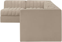 Load image into Gallery viewer, Rummi - Velvet Performance Fabric Upholstered 5 Piece Modular Sectional, L-Shaped (Right)
