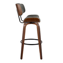 Load image into Gallery viewer, Lombardi - Mid-Century Modern Fixed Height Barstool With Swivel With Round Footrest (Set of 2)
