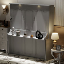Load image into Gallery viewer, Murphy Bed With Desk, LED Lights And USB Charging Station
