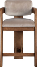 Load image into Gallery viewer, Sacha - Velvet Stool With Brown Base
