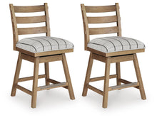 Load image into Gallery viewer, Ridgester - Upholstered Swivel Barstool (Set of 2) - Light Brown
