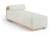 Load image into Gallery viewer, Zephyr - Linen Textured Fabric Upholstered Chaise - Painted Natural Base
