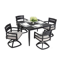Load image into Gallery viewer, Outdoor Modern Dining Set, Chairs Sunbrella Cushioned And Dining Table With Umbrella Hole

