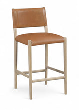 Load image into Gallery viewer, Andie - Vegan Leather Upholstered Counter Stool - Natural Base
