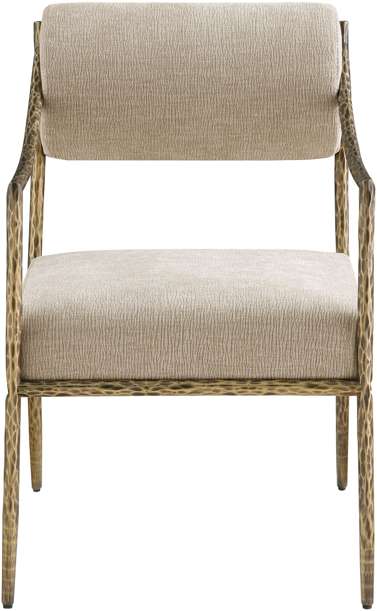 Bastille - Upholstered Dining Arm Chair (Set of 2) - Brass Frame