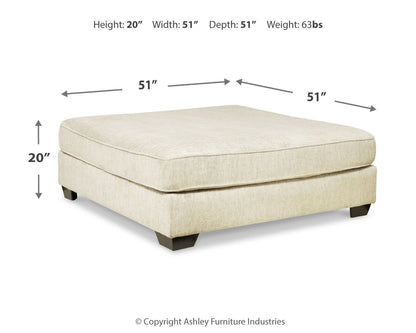 Rawcliffe - Oversized Accent Ottoman - Parchment