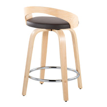 Load image into Gallery viewer, Grotto - Contemporary Fixed Height Counter Stool &amp; Swivel, Round Footrest (Set of 2)
