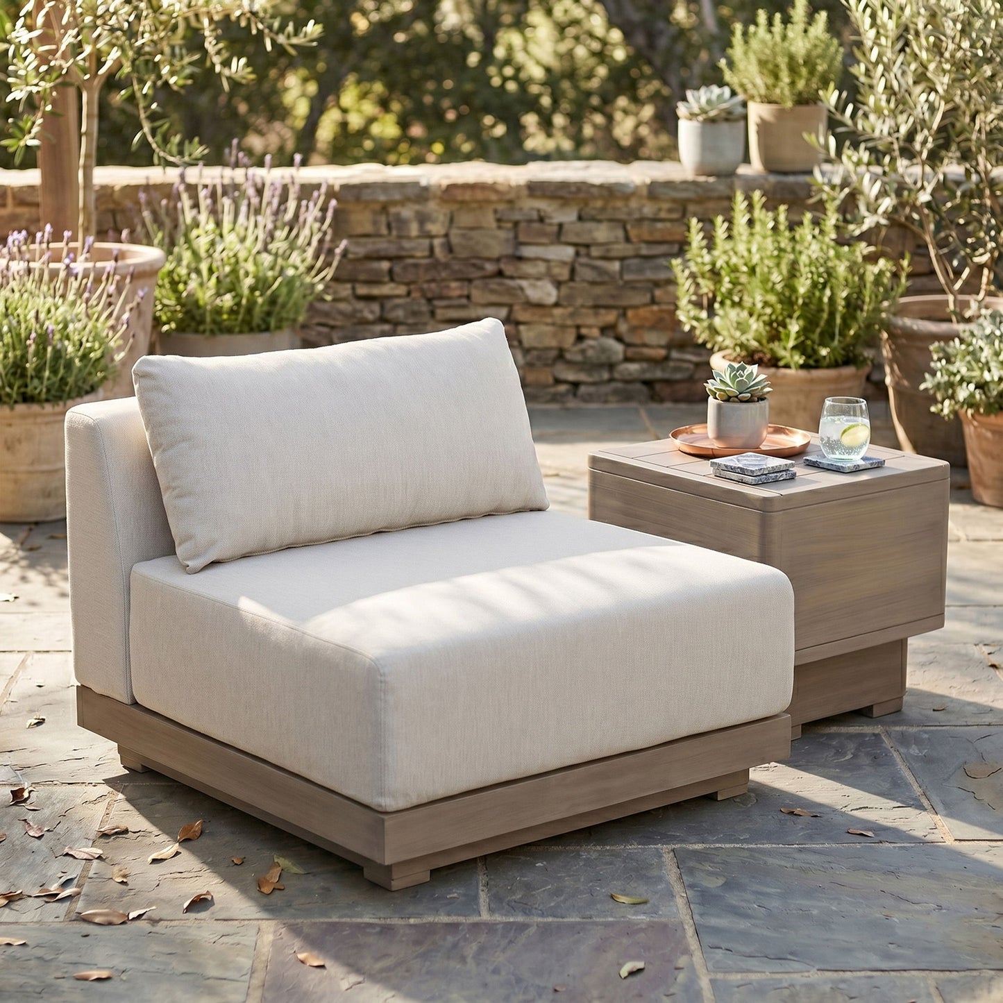 Solace - Olefin Performance Fabric Outdoor Patio Modular Armless Chair
